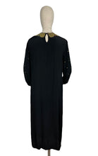 Load image into Gallery viewer, Original 1920's 1930's Black Silk Crepe Day Dress with Incredible Soutache Collar with Silk Embroidery - Bust 36
