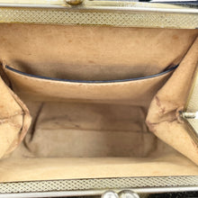 Load image into Gallery viewer, Original 1930's Dark Blue Faux Leather Bag with Silver Tone Clasp