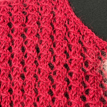 Load image into Gallery viewer, 1930's Reproduction Hand Knitted Lace Jumper in Holly Berry Red Alpaca and Ecru Mohair - Bust 34 36
