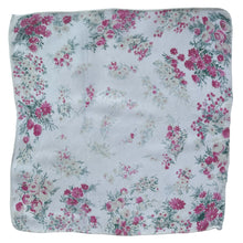 Load image into Gallery viewer, Original 1940's or 1950's Floral Silk Crepe Hanky in Soft Pink and White - Great Gift Idea
