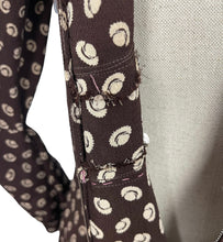 Load image into Gallery viewer, Original 1930's Brown and Cream Crepe Long Sleeved Dress - Bust 32 34