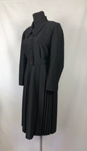 Load image into Gallery viewer, REPRODUCTION 1950s Belted Black Dress with Pleated skirt - Bust 40