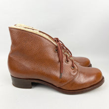 Load image into Gallery viewer, Original 1940's CC41 Liberty Tan Leather Fur Lined Boots - UK 5.5 6