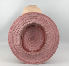 Load image into Gallery viewer, 1940s Pink Straw Hat with Floral Trim and Net