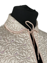 Load image into Gallery viewer, Original 1940's Quilted Bed Jacket with Beautiful Embroidery and Tie Neck - Bust 34 36