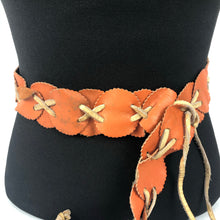 Load image into Gallery viewer, 1970s Orange Suede and Leather Belt - Waist 30 32 34 36