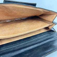 Load image into Gallery viewer, Original 1930's 1940's Black Leather Clutch Bag - Great Sized Piece