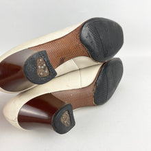 Load image into Gallery viewer, Original 1930's or 1940's Dolcis Cream Suede and Brown Leather Spectator Shoes - Lace Up Shoes - UK 3.5 or 4