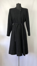 Load image into Gallery viewer, Original 1930s Inky Black Boucle Wool Belted Coat - Bust 36 38