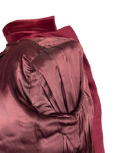 Load image into Gallery viewer, Original 1940's Burgundy Herringbone Wool Jacket with Rich Velvet Trim - Bust 34 35