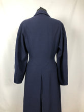 Load image into Gallery viewer, Late 1940s or Early 1950s Blue Self Striped Wool Fit and Flair Coat - Bust 36 38