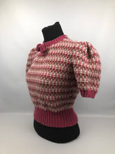 Load image into Gallery viewer, Reproduction 1940s Waffle Stripe Jumper Knitted from a Wartime Pattern - B38 40 42