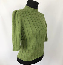 Load image into Gallery viewer, Reproduction 1940s Wartime Jumper in Turtle Green - Bust 33 34 35 36