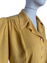 Load image into Gallery viewer, Original 1940’s True Volup Maxton Long Sleeved Crepe Blouse in Soft Mustard - Bust 40 42 44