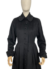 Load image into Gallery viewer, Original 1940's Black Wool Fit and Flair Princess Coat by Pober of New York - Bust 34"