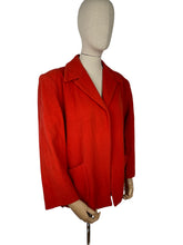 Load image into Gallery viewer, Original 1940's CC41 Pure Wool Swing Jacket In Tomato Red Shade with Pockets - Bust 42 44