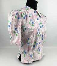Load image into Gallery viewer, Reproduction Pretty 1930's Spots and Stripes Blouse in Blue, White, Green and Pink - Bust 34 35