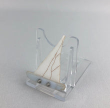 Load image into Gallery viewer, 1940s White and Blue Sailing Boat Brooch - Make Do and Mend