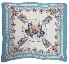Load image into Gallery viewer, Original 1953 Queen Elizabeth II Coronation Commemorative Scarf with The Coronation Chair