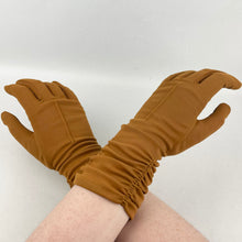 Load image into Gallery viewer, Vintage Chestnut Brown Nylon Gloves - Great Vintage Accessory