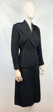 Load image into Gallery viewer, Original 1940s Black Wool Suit with Fabulous Button Detail - Bust 34 35 36
