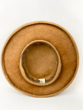 Load image into Gallery viewer, Original 1950s Milk Chocolate Brown Felt Platter Hat with Grosgrain Trim