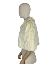 Load image into Gallery viewer, Original 1930's or 1940's Vintage White Ermine Fur Evening Cape - Beautiful Boxy Shape - Vintage Winter Wedding Cape