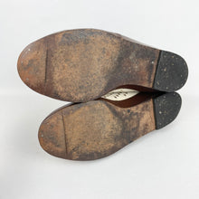 Load image into Gallery viewer, Original 1930's 1940's Brown Leather and Cream Suede Wedge Shoes With Large Bow Trim - UK 5.5 6