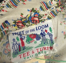 Load image into Gallery viewer, 1940s Volup Red, Blue, Yellow & Green Floral Fruits of the Loom  Roses Dress - B42