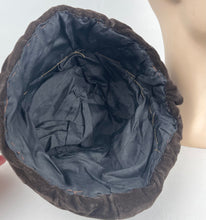 Load image into Gallery viewer, Original 1940s Dark Brown Velvet Topper Hat with Mustard Velvet Trim