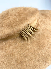 Load image into Gallery viewer, Original 1950s Milk Chocolate Brown Felt Platter Hat with Grosgrain Trim