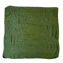 Load image into Gallery viewer, Wounded But Wearable Original 1940's Forest Green and White Polka Dot Silk Headscarf