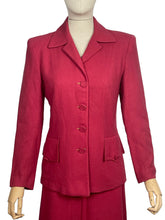 Load image into Gallery viewer, Original 1940's American Made Raspberry Pink Wool Suit by Glen Maid of New York - Bust 34 36