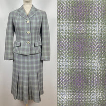 Load image into Gallery viewer, Original 1950s Marlbeck Tweed Suit in Purple and Green - Bust 35 36
