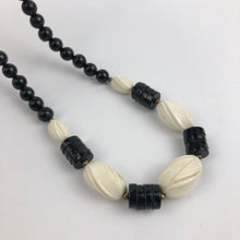 Load image into Gallery viewer, Vintage Early Plastic Black and White Necklace