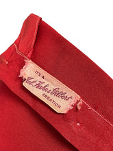 Load image into Gallery viewer, Original 1940's Red Silk Crepe Blouse by Mel Hahn & Gilbert with Paste, Faux Pearl and Soutached Shield Detail - Bust 36 38