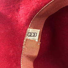 Load image into Gallery viewer, 1930s 1940s Red Felt Fedora with Red Grosgrain Trim