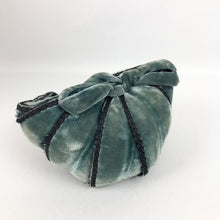 Load image into Gallery viewer, 1950s Blue Cotton Velvet Petal Half Hat with Wired Frame