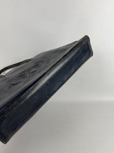 Load image into Gallery viewer, Original 1930's Blue Leather Handbag with Embossed Dog Detail