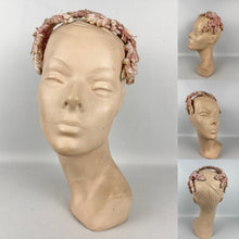 Load image into Gallery viewer, Original 1950's Pink Half Hat with Tiny Leaves