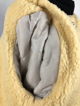Load image into Gallery viewer, 1940s Volup Black Wool Coat with Faux Fur Lining - Bust 42"
