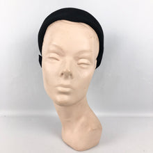 Load image into Gallery viewer, 1950s Classic Black Felt Hat with Self Trim - Very Stylish Piece