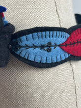 Load image into Gallery viewer, 1940's Style Felt Belt in Red, Pink, Blue and Green Made From a 1941 Pattern Using Pure Wool Felt - 28.5" Waist 29""