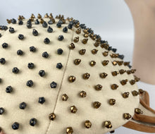 Load image into Gallery viewer, Charming Original 1950's Two Tone Beaded Felt Hat In Cream and Brown *