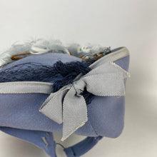Load image into Gallery viewer, Original 1940's Lavender Blue Felt Tilt Hat with Fluffy Feather and Net Trim - Divine Piece