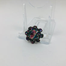Load image into Gallery viewer, Vintage Edwardian Claw Set Iris Glass Brooch