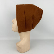 Load image into Gallery viewer, Original 1940's 1950's Warm Chocolate Brown Felt Dutch Bonnet - Neat Little Hat