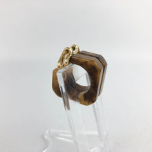 Load image into Gallery viewer, 1940's 1950's Mottled Brown Bakelite Squared off Clip on Hoop Earrings