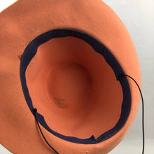 Load image into Gallery viewer, 1930s or 1940s Apricot Felt Fedora with Brown Grosgrain Trim