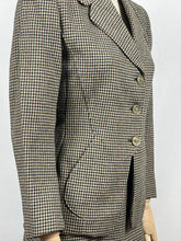 Load image into Gallery viewer, Original 1940s Houndstooth Check Suit in Green, Blue and Brown - Bust 35 36 - Petite
